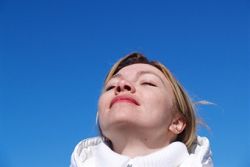 Woman using the One Breath Technique to Relax